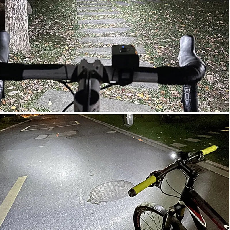 Luce Anteriore per Bicicletta LED T6 Ricaricabile Type-C - Faro Impermeabile con 6 Modalità di Illuminazione