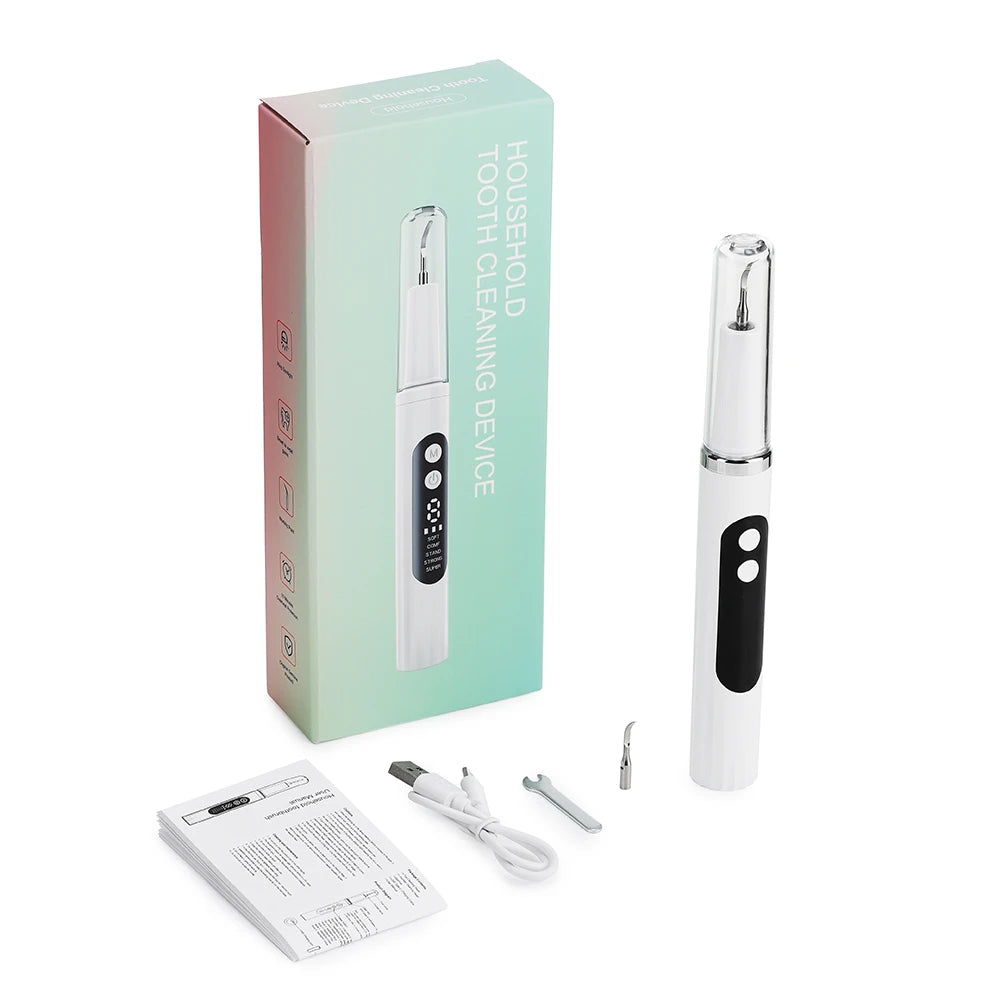 Pulitore Denti ad Ultrasuoni con Luce LED e 5 Modalità - Rimuovi Tartaro, Placca e Macchi