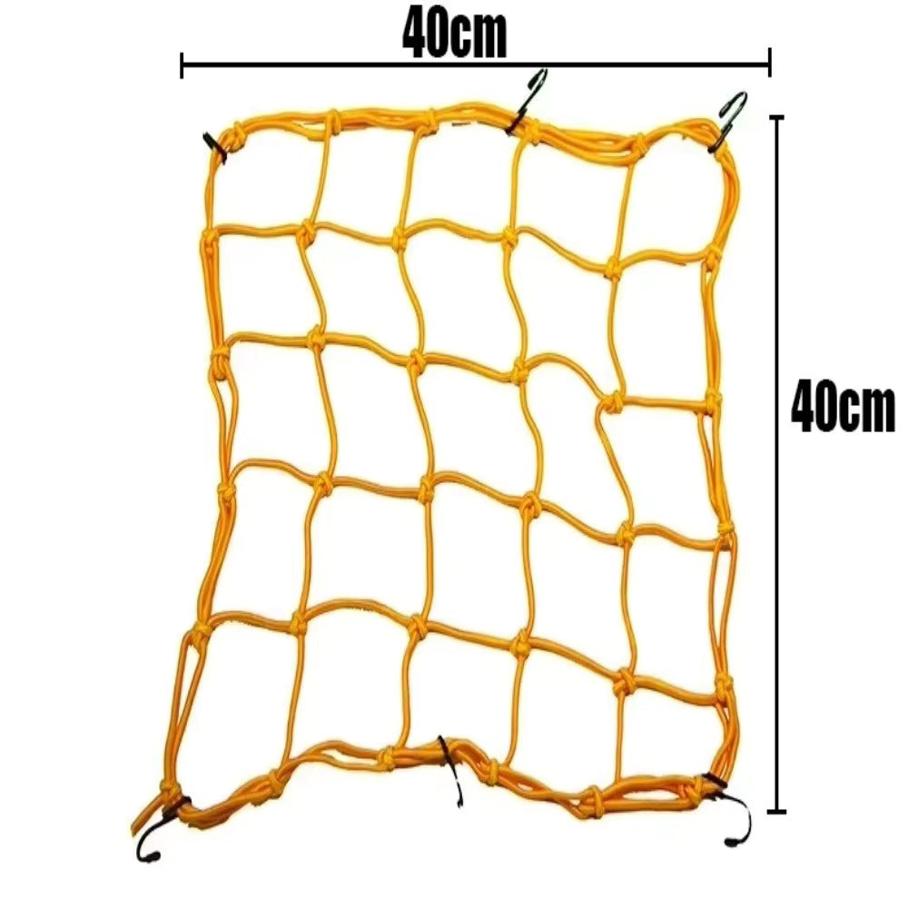 Rete Elastica Porta Casco e Bagagli per Moto e Bici con 6 Ganci Anti-Graffio (30x30 cm / 40x40 cm)