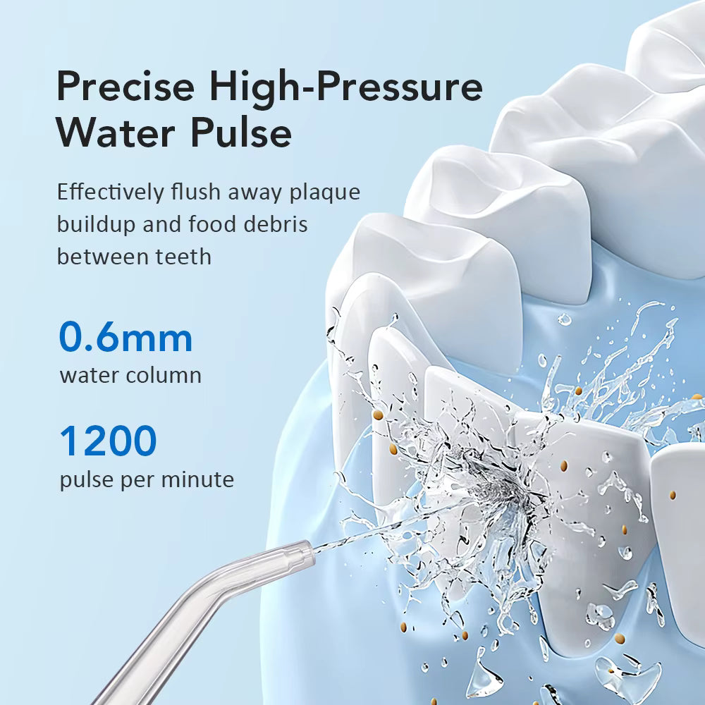 Idropulsore Dentale Portatile con 3 Modalità e 4 Ugelli - Idropulitore per Pulizia e Sbiancamento Denti