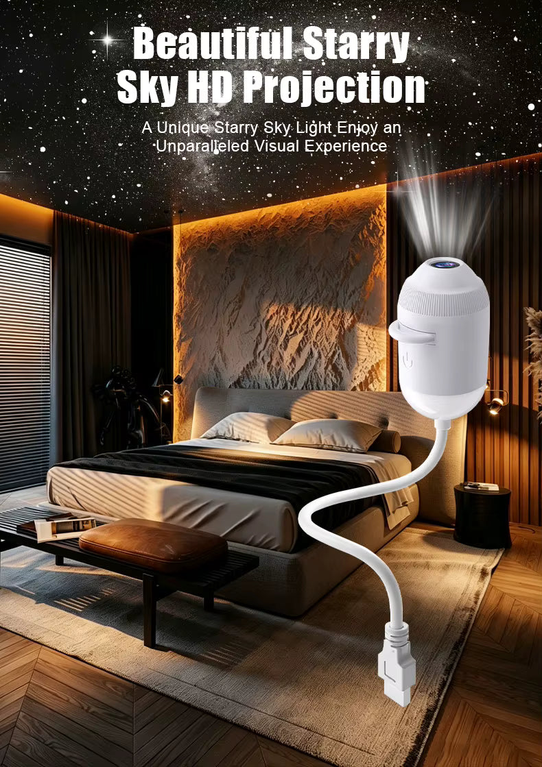 Luce Proiettore USB Effetto Cielo Stellato per Interni Auto, Casa, Camera da Letto, Luce Notturna, Luce Atmosfera Galassia Romantica