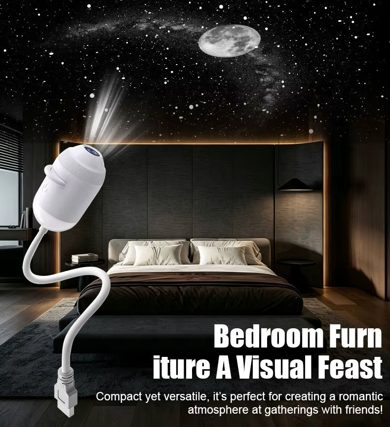 Luce Proiettore USB Effetto Cielo Stellato per Interni Auto, Casa, Camera da Letto, Luce Notturna, Luce Atmosfera Galassia Romantica