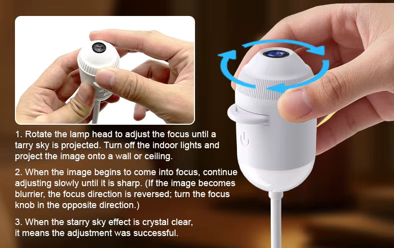 Luce Proiettore USB Effetto Cielo Stellato per Interni Auto, Casa, Camera da Letto, Luce Notturna, Luce Atmosfera Galassia Romantica