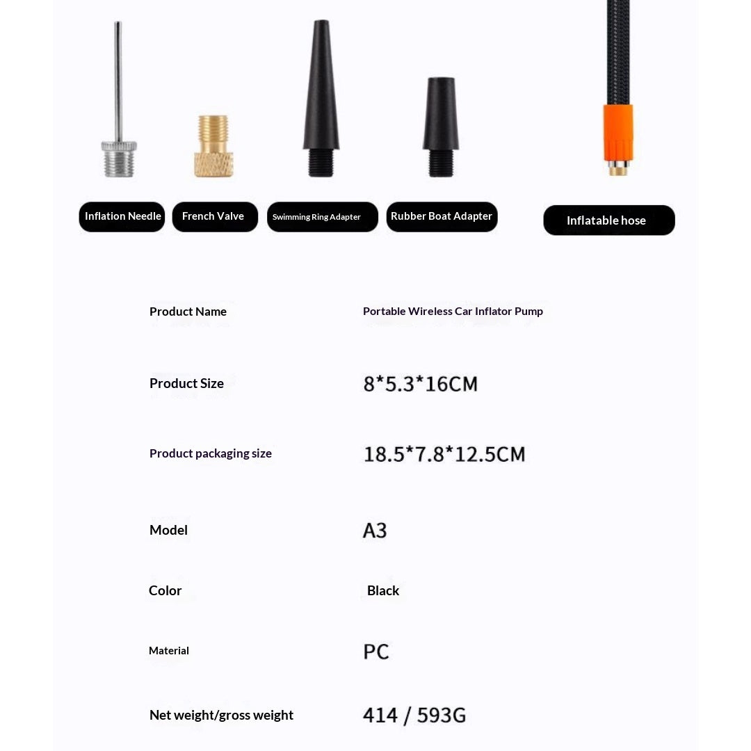 Pompa elettrica portatile, compressore d'aria con display digitale wireless