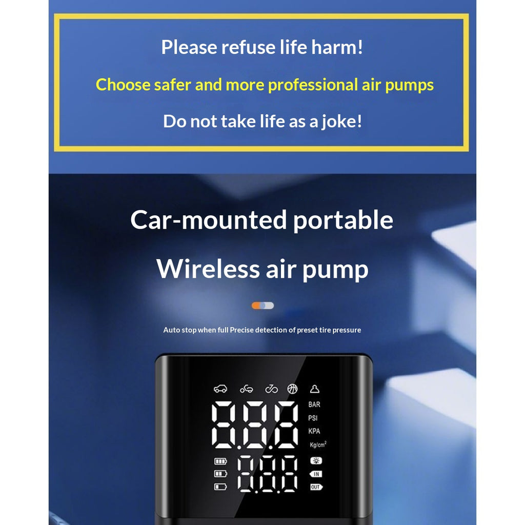 Pompa elettrica portatile, compressore d'aria con display digitale wireless