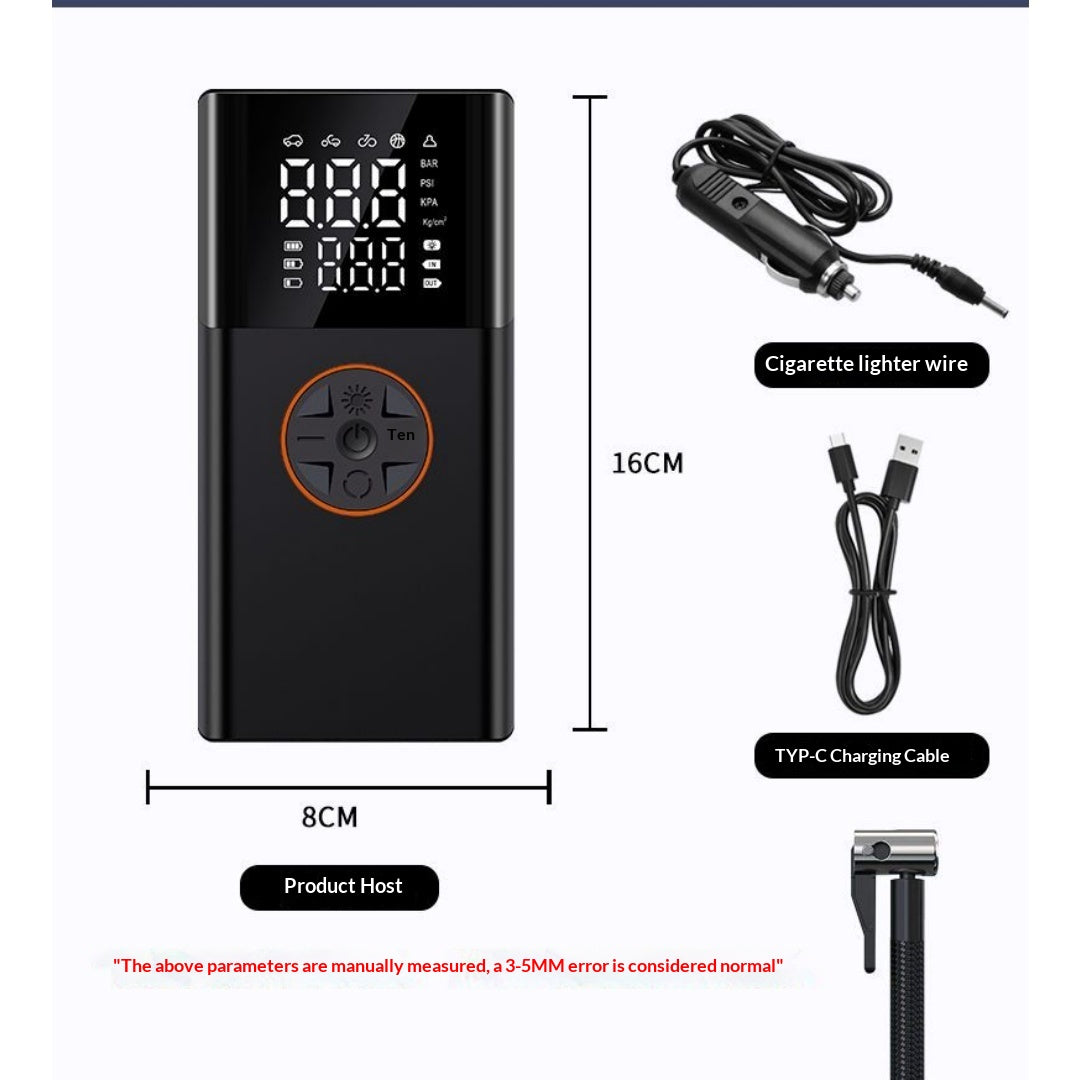 Pompa elettrica portatile, compressore d'aria con display digitale wireless