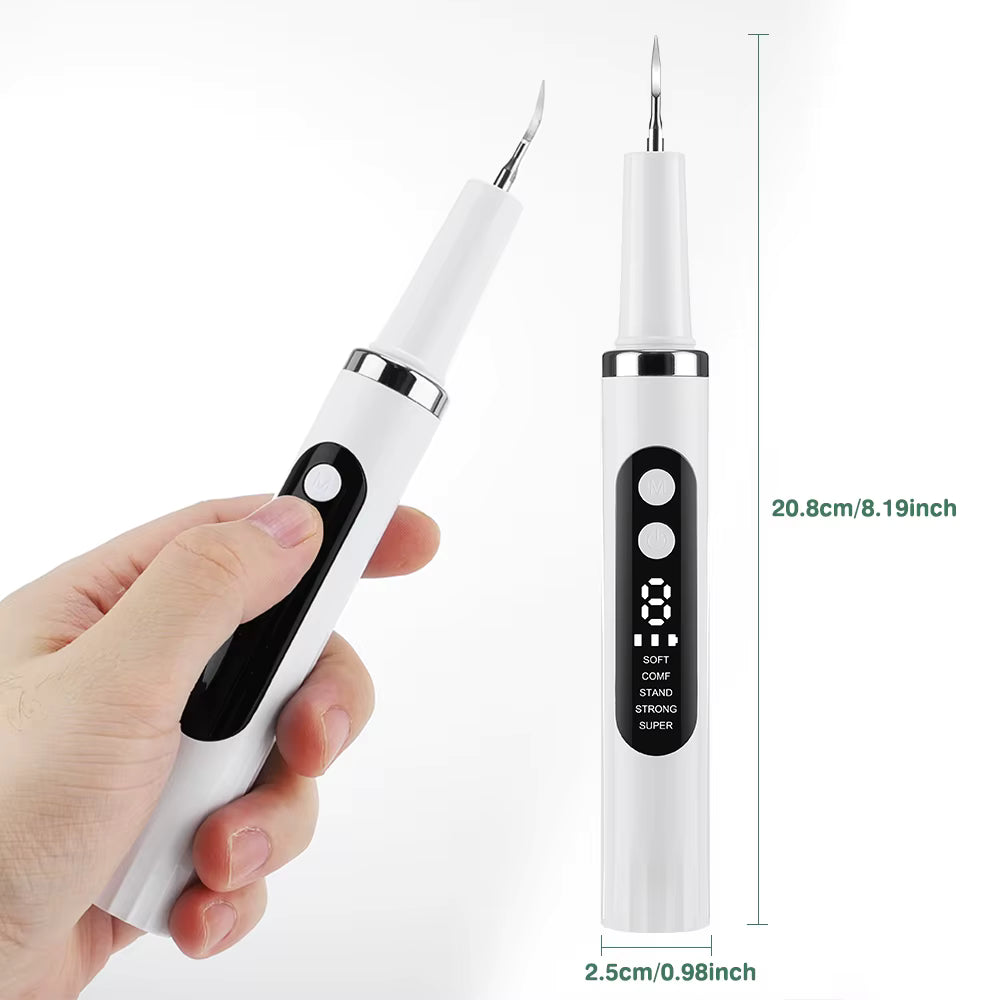 Pulitore Denti ad Ultrasuoni con Luce LED e 5 Modalità - Rimuovi Tartaro, Placca e Macchi